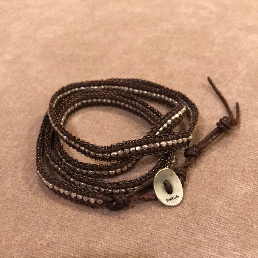 CHAN LUU Brown & Silver Wrap Bracelet!